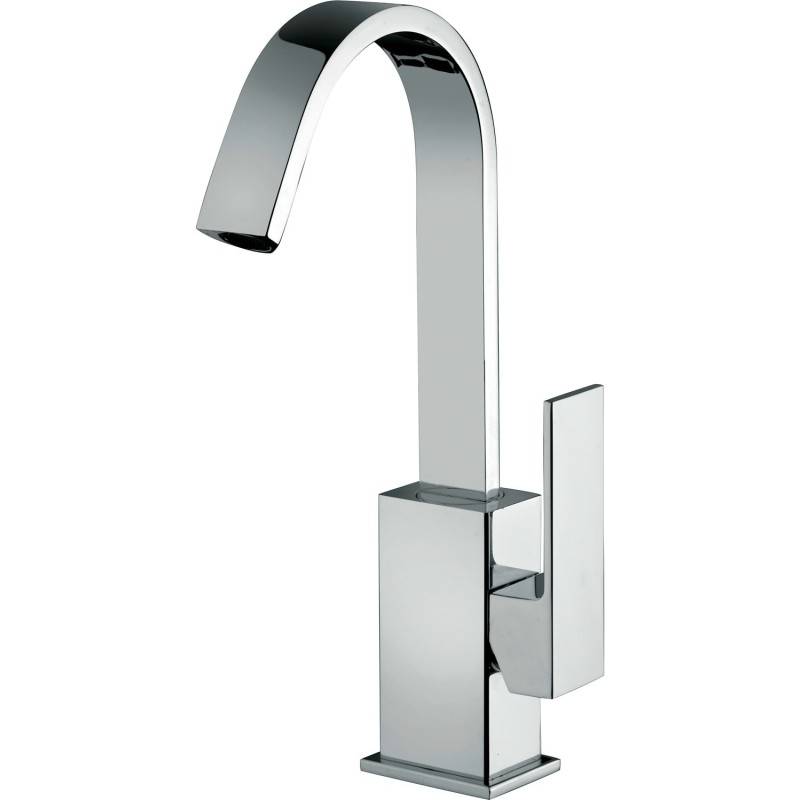 Mitigeur lavabo bec lisse mobile + vidage automatique Elle bec haut couleur chrome