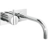 Vola mitigeur lavabo mural 160 poignee gauche + plaque couleur chrome