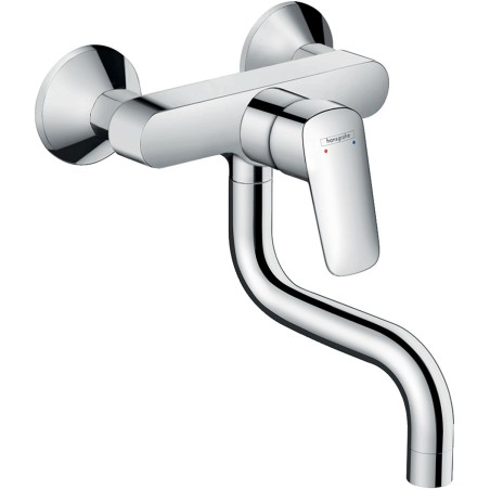 Hansgrohe mitigeur mural Logis bec dessus couleur chrome