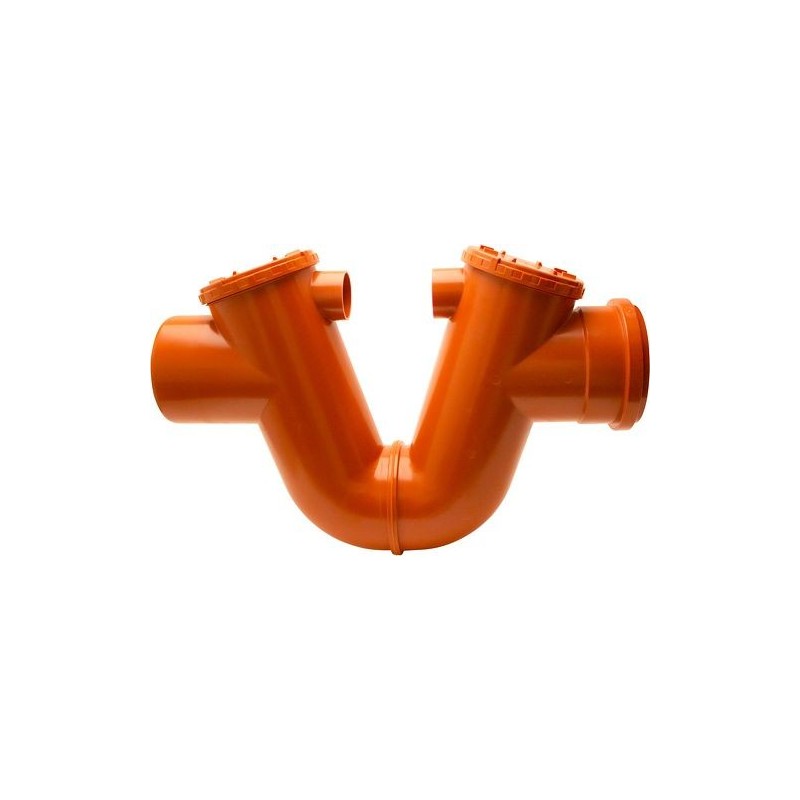 Nicoll siphon PVC égout 160mm coloris rouge/brun