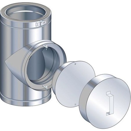 Poujoulat THERM-inox T avec trappe de visite double paroi 250mm